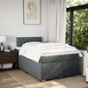 vidaXL Boxspringbett mit Matratze Dunkelgrau 120x190 cm Stoff