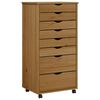vidaXL Rollschrank mit Schubladen MOSS Honigbraun Massivholz Kiefer