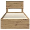 vidaXL Bettrahmen mit Kopfteil Artisan-Eiche 90 x 190 cm Holzwerkstoff