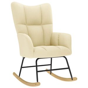 vidaXL Schaukelstuhl Creme Stoff