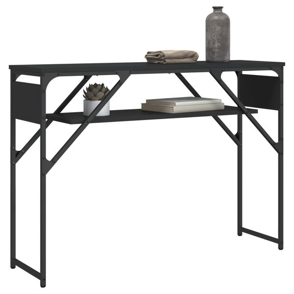 vidaXL Konsolentisch mit Ablage Schwarz 105x30x75cm Holzwerkstoff