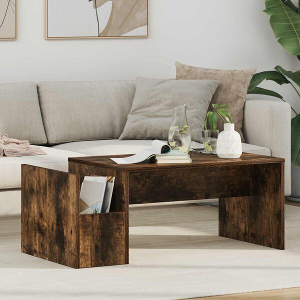 vidaXL Couchtisch Ger&auml;ucherte Eiche 90 x 45 x 35 cm Holzwerkstoff