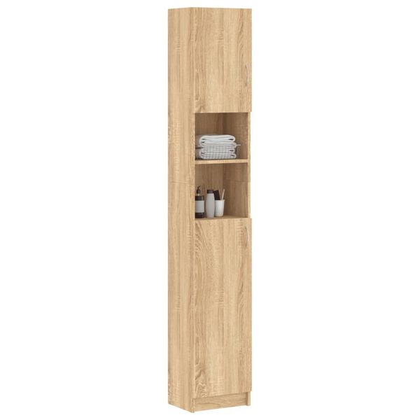 vidaXL Badezimmerschrank Sonoma-Eiche 32x25,5x190 cm Holzwerkstoff
