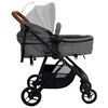 vidaXL 3-in-1 Kinderwagen Hellgrau und Schwarz Stahl