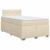 vidaXL Boxspringbett mit Matratze Creme 120 x 200 cm Stoff
