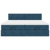 vidaXL Ottoman-Bett mit Matratzen & LEDs Dunkelblau 180x200 cm Samt