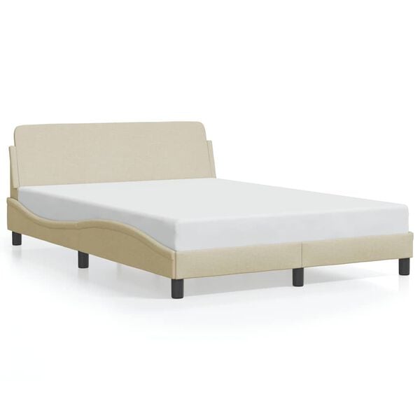 vidaXL Bettgestell "Dover" Creme 120x200 cm Stoff