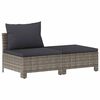 vidaXL 2-teiliges Garten-Lounge-Set mit Kissen Grau Poly Rattan