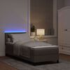 vidaXL Boxspringbett mit Matratze mit LED Taupe 80 x 200 cm Stoff