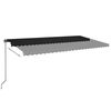 vidaXL Markise Manuell Einziehbar mit LED 600x350 cm Anthrazit