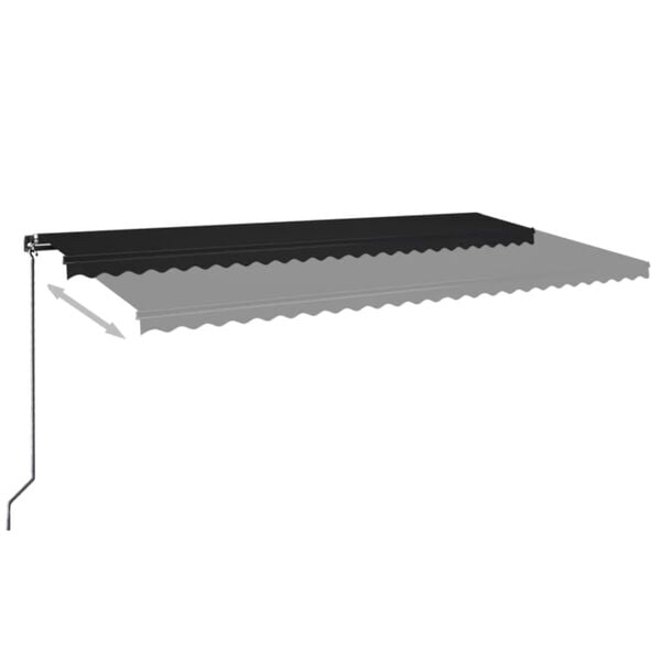 vidaXL Markise Manuell Einziehbar mit LED 600x350 cm Anthrazit