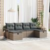 vidaXL Gartensofa-set mit Kissen mit Speicher 6 pcs Grau Poly-Rattan