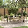 vidaXL Garten Essgruppe mit Kissen 7 pcs Beige Poly-Rattan