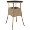 vidaXL 5-tlg. Garten-Essgruppe mit Kissen Beige Poly Rattan und Glas