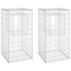 vidaXL Gabionens&auml;ulen 2 Stk. 50x50x100 cm Eisen