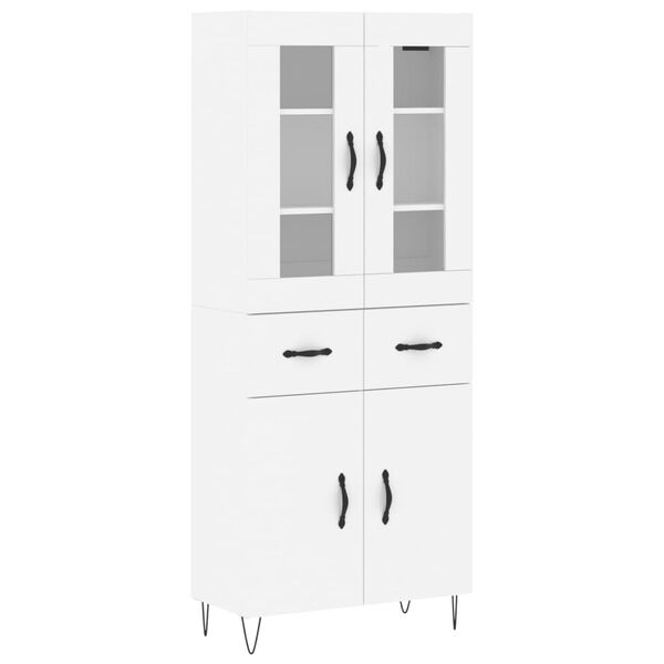vidaXL Highboard Weiß 69,5x34x180 cm Holzwerkstoff