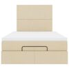 vidaXL Ottoman-Bett mit Matratze Creme 120x190 cm Stoff