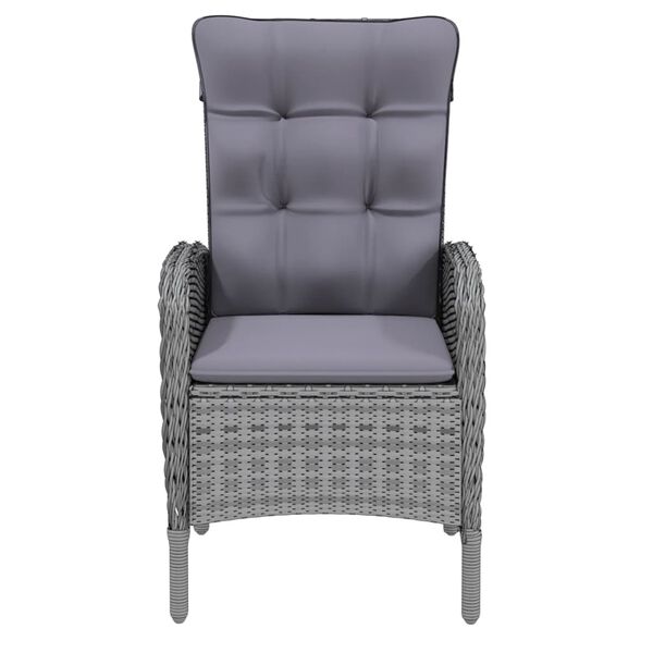 vidaXL 7-tlg. Garten-Essgruppe Poly Rattan Grau