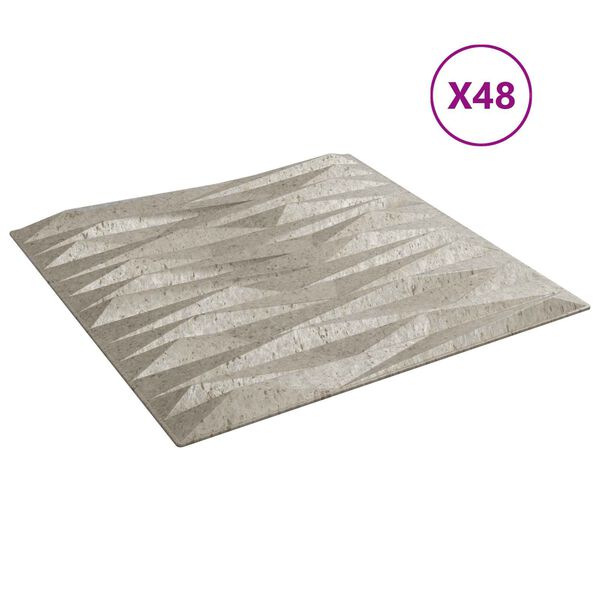 vidaXL Wandpaneele 48 pcs Stein Beton 50 x 50 cm XPS Schaum