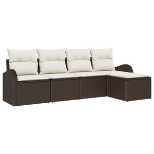 vidaXL Gartensofa-set 5 pcs Braun Poly-Rattan