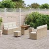 vidaXL Gartensofa-set mit Kissen 9 pcs Beige Poly-Rattan