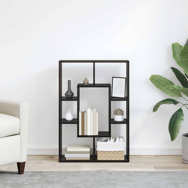 vidaXL B&uuml;cherregal Schwarz Eichen-Optik 63 x 20 x 90 cm Holzwerkstoff