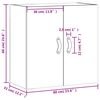 vidaXL Wandschrank Grau Sonoma 60x31x60 cm Holzwerkstoff