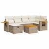 vidaXL 7-tlg. Garten-Sofagarnitur mit Kissen Beige Poly Rattan