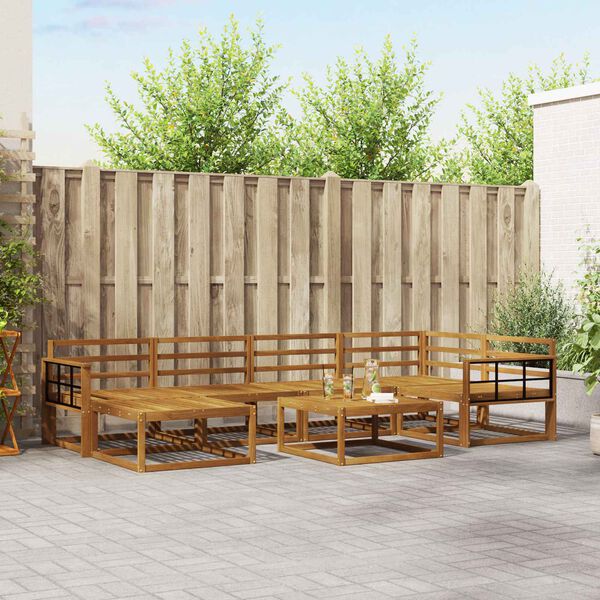 vidaXL Outdoor-Sofagarnitur 7 pcs Natur Massivholz Akazie