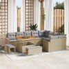 vidaXL Garten-Sofa-Set mit Kissen 12 pcs Beige und Hellgrau