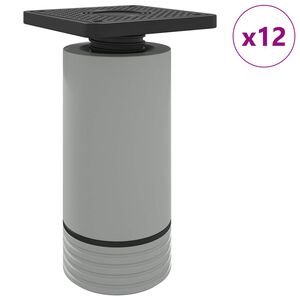 vidaXL M&ouml;belbeine Verstellbar 12 Stk. Wei&szlig; 64 x 64 x 100 mm PP