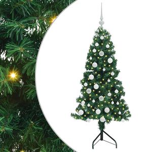 vidaXL Eckiger k&uuml;nstlicher Weihnachtsbaum Gr&uuml;n 150 cm PVC und Metall