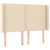 vidaXL Boxspringbett mit Matratze & LED Creme 140x190 cm Stoff