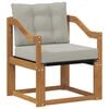 vidaXL Outdoor-Sofa Massivholz Akazie Nat&uuml;rlich und Hellgrau
