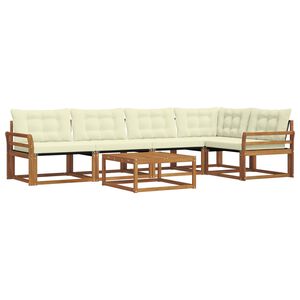 vidaXL Outdoor-Sofagarnitur mit Kissen 6 pcs Natur und Creme