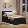 vidaXL Bett mit Stauraum und LED mit LED Schwarz 90 x 200 cm Stoff