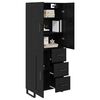 vidaXL Highboard 2 pcs Schwarz Eichen-Optik 69,5 x 34 x 180 cm
