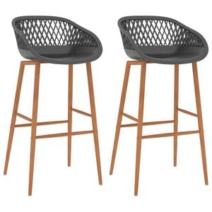 vidaXL Barhocker 2 Stk. Grau