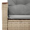 vidaXL Gartensofa mit Kissen 2-Sitzer Beige Poly Rattan