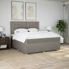 vidaXL Boxspringbett mit Matratze Taupe 180x200 cm Stoff
