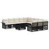 vidaXL Gartensofa-set 12 stk. Schwarz und Cremewei&szlig; Poly-Rattan