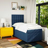 vidaXL Boxspringbett mit Matratze Blau 90x190 cm Stoff