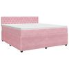 vidaXL Boxspringbett mit Matratze mit Kopfteil Rosa 180 x 200 cm Samt