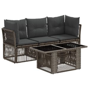 vidaXL Gartensofa-set 4 stk. Grau Poly-Rattan