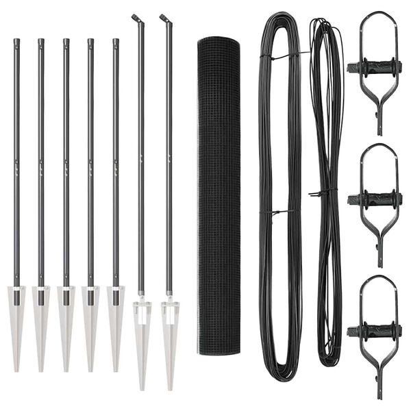 vidaXL Zaunpfosten Grau 10 x 1,4 m (19 x 19 mm Drahtgewebe)
