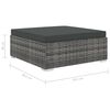 vidaXL 11-tlg. Garten-Lounge-Set mit Auflagen Poly Rattan Grau