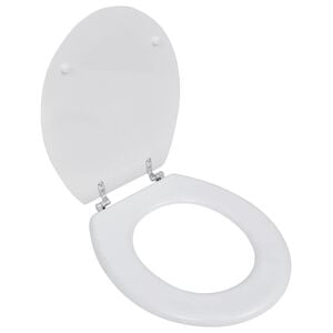 vidaXL Toilettensitz MDF Deckel Schlichtes Design Wei&szlig;
