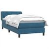 vidaXL Boxspringbett mit Matratze Dunkelblau 80x220 cm Samt