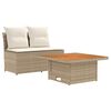 vidaXL 2 St&uuml;ck Garten Mittel Sofa Mit Hochklapptisch Poly-Rattan