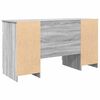 vidaXL Schreibtisch mit T&uuml;r Grau Sonoma 140 x 49 x 76 cm Holzwerkstoff